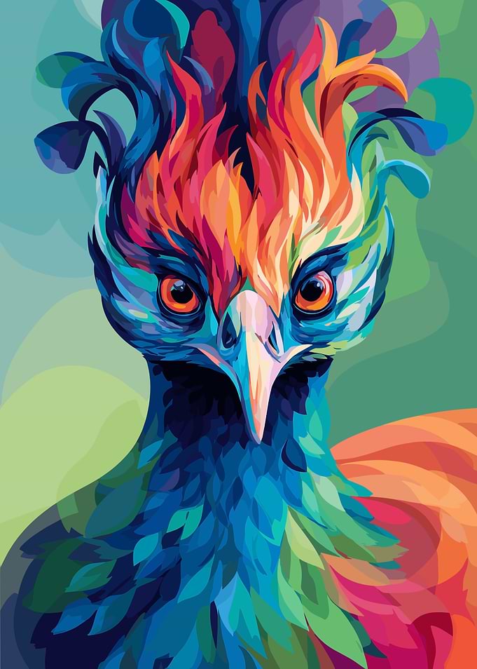 Colorful Phoenix Digital Art