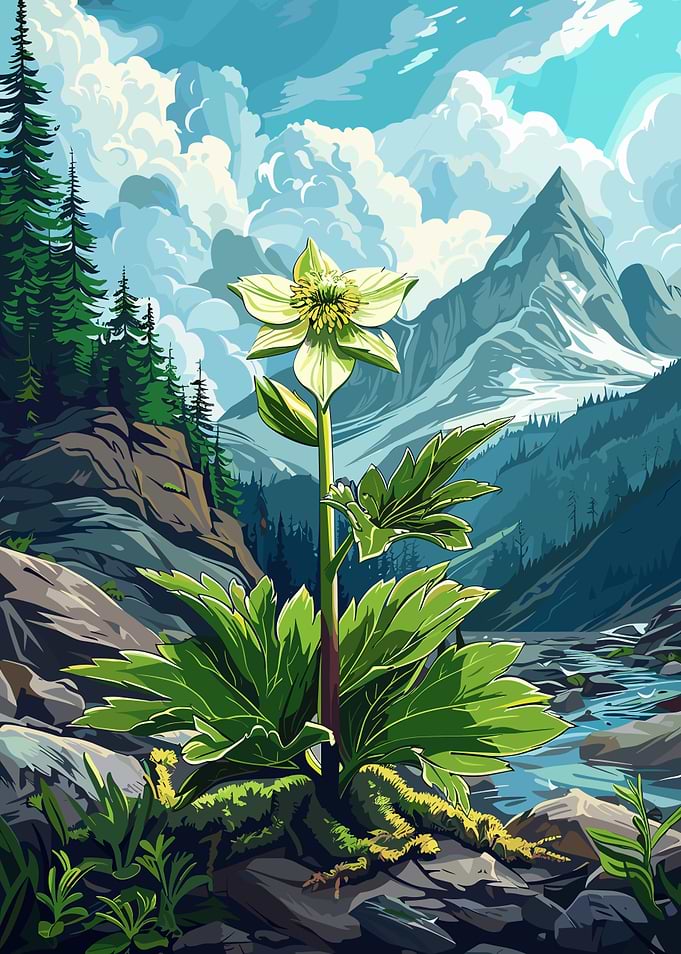Mountain Flower Landscape