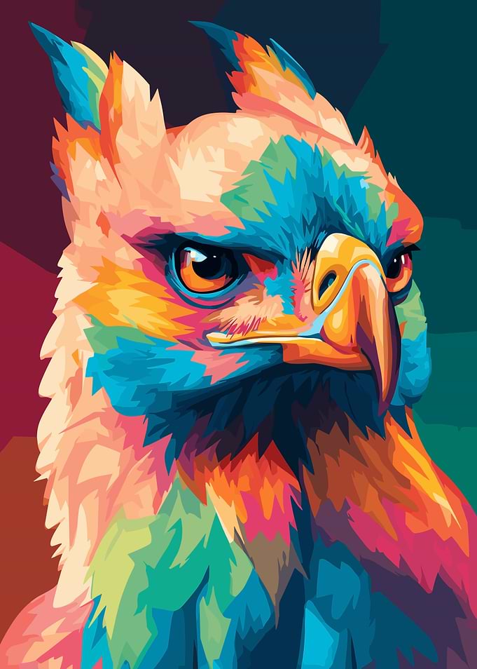 Colorful Eagle Portrait