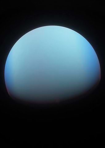 Uranus planet on black background