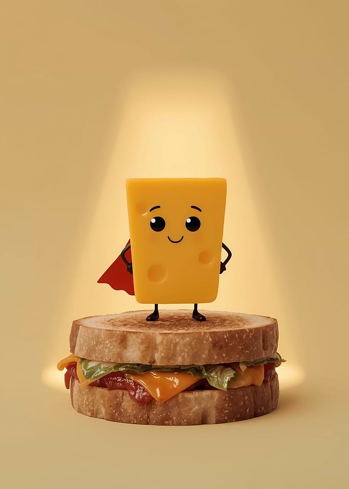 Super Cheese on Sandwich