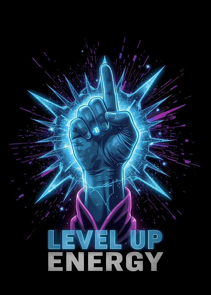 Level Up Energy Hand Illustration