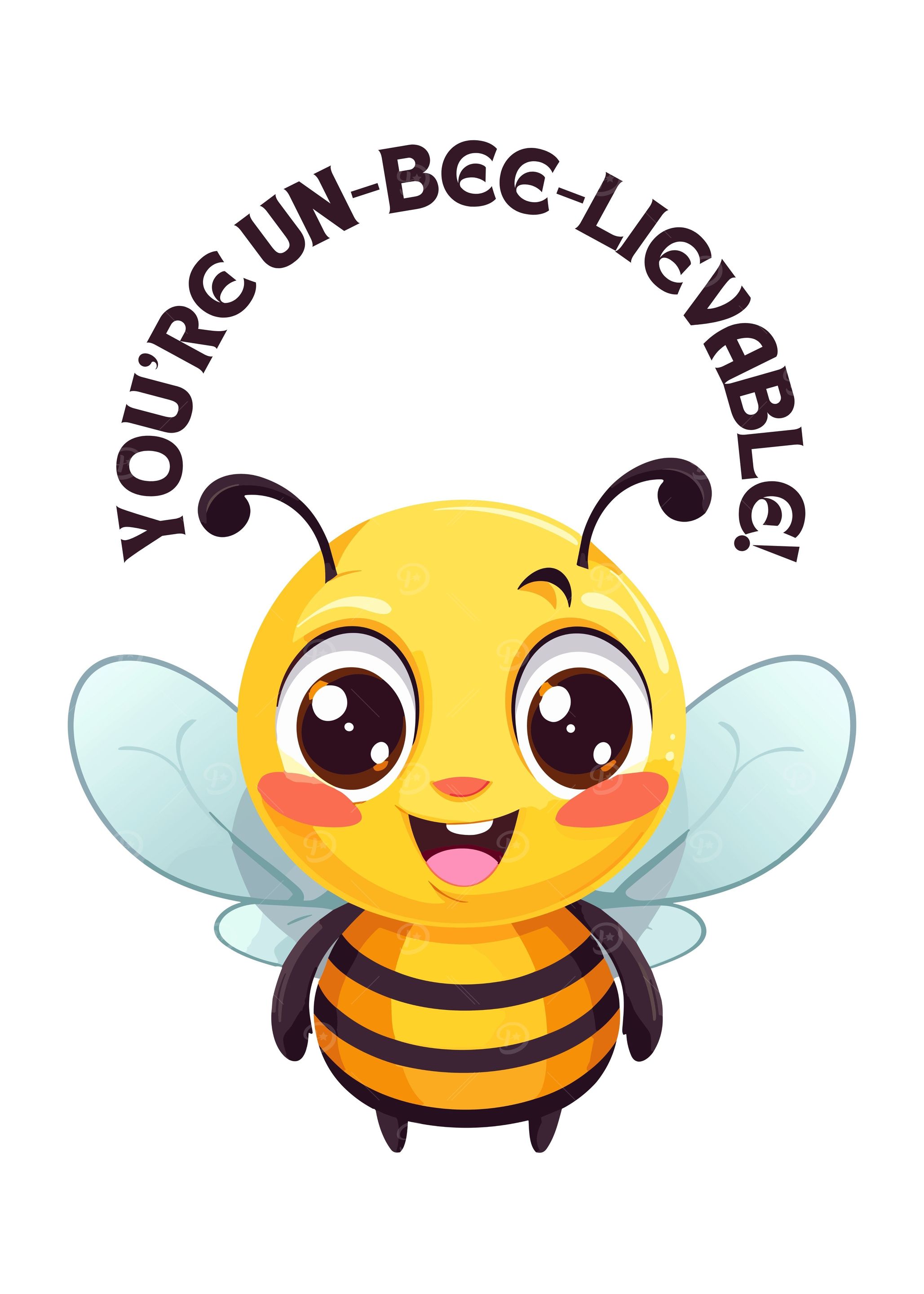 Cute Cartoon Bee with Pun