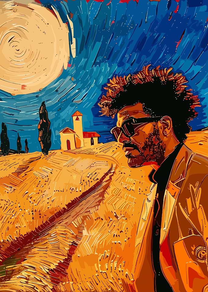 The Weeknd Van Gogh Style Portrait