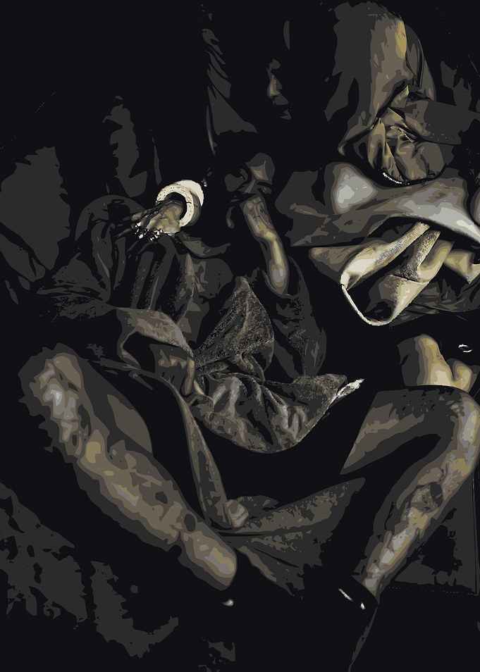 Person Sitting in Dark, Moody Lighting
