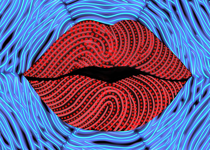 Abstract Lips - Electric Blue Technology