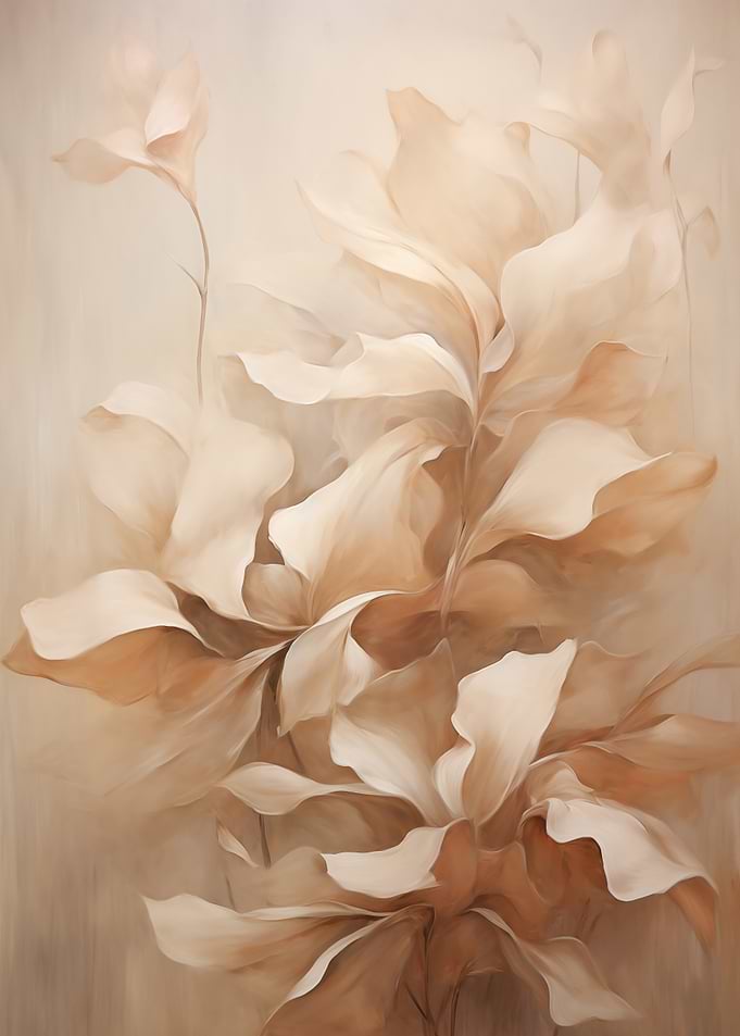 Floral Art Neutral Tones