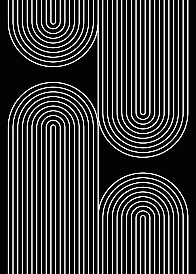 Abstract Black and White Arches