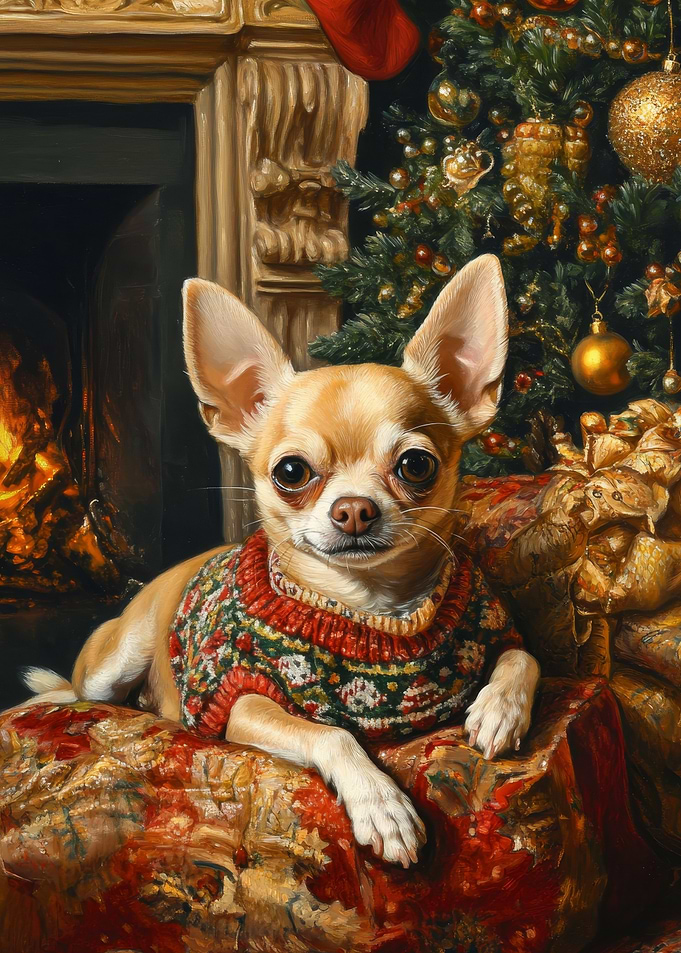 Chihuahua Christmas Portrait | Chihuahua in Sweater