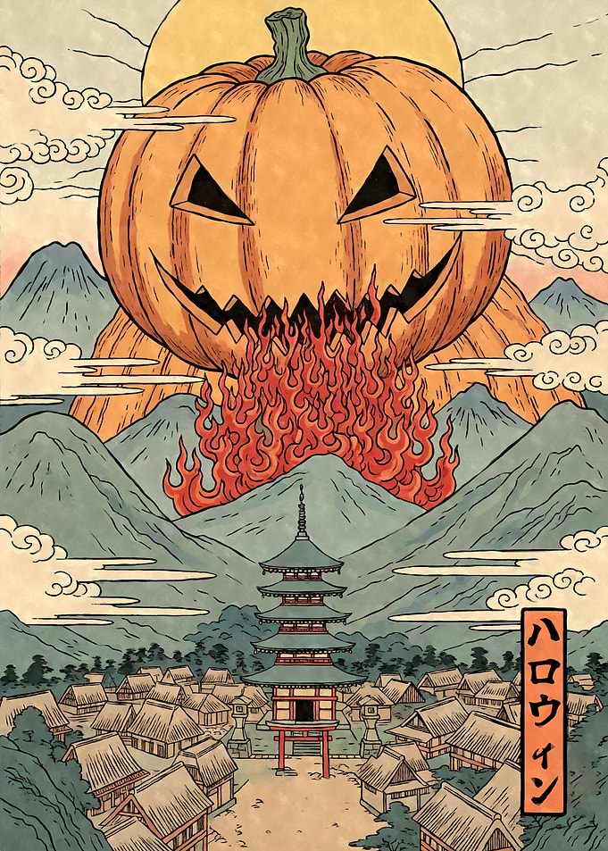 Japan Halloween Pumpkin Ukiyo-e