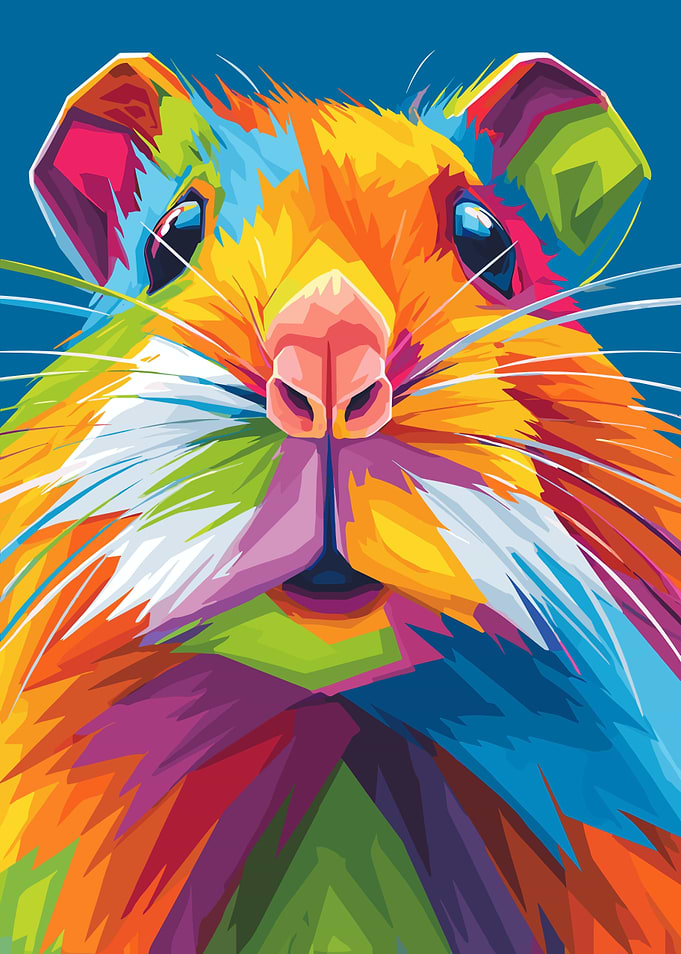 Colorful Hamster Portrait