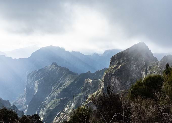 Misty Mountain Range Landscape