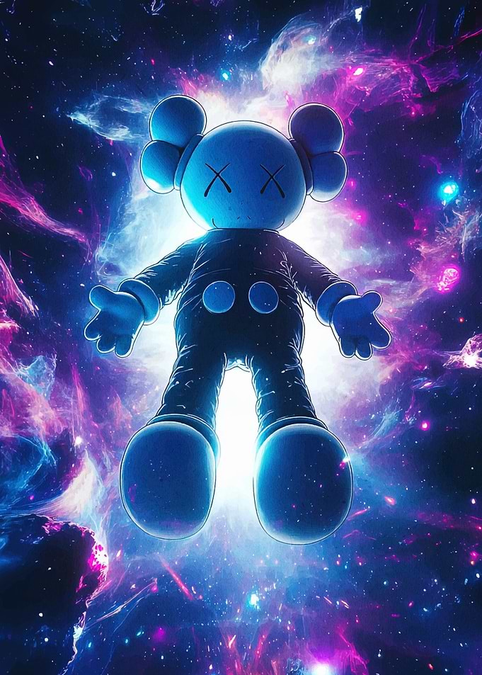 KAWS figure in cosmic space