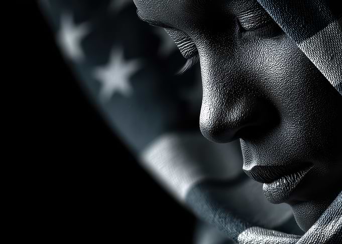 American Flag Face Art
