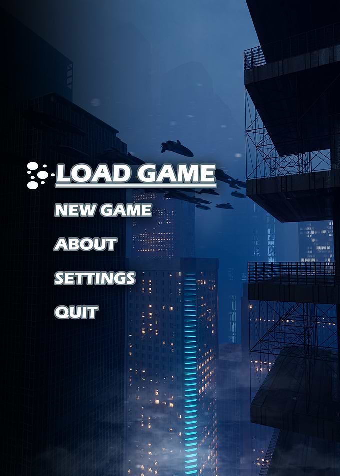 Cyberpunk Game Menu Screen