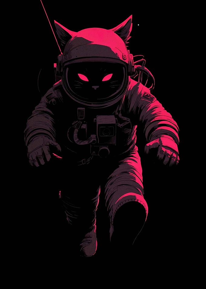 Astronaut Cat in Space