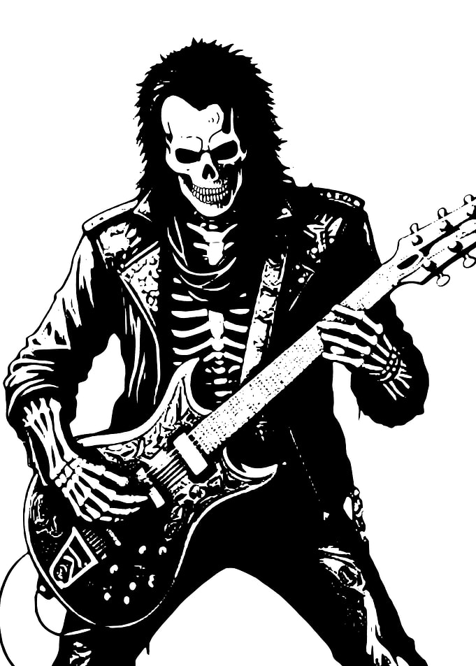 Skeleton Rocker Playing Electric Guitar