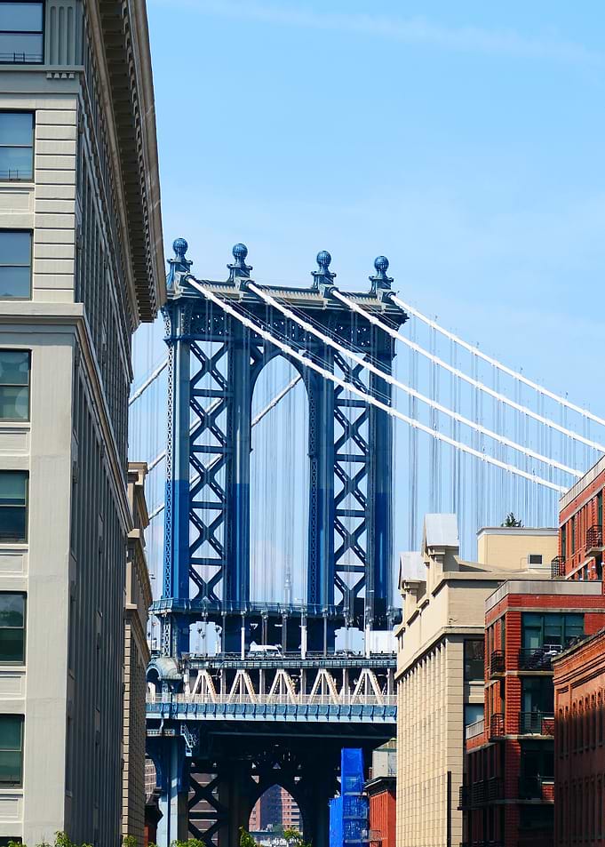 Manhattan Bridge View from City Streets