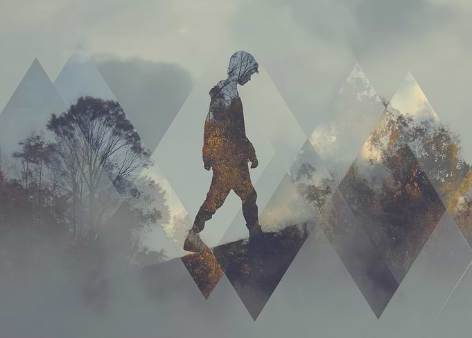 Abstract Walker in Nature