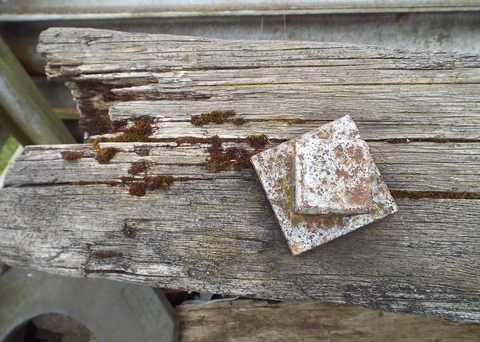 Weathered Wood and Rusty Metal Detail