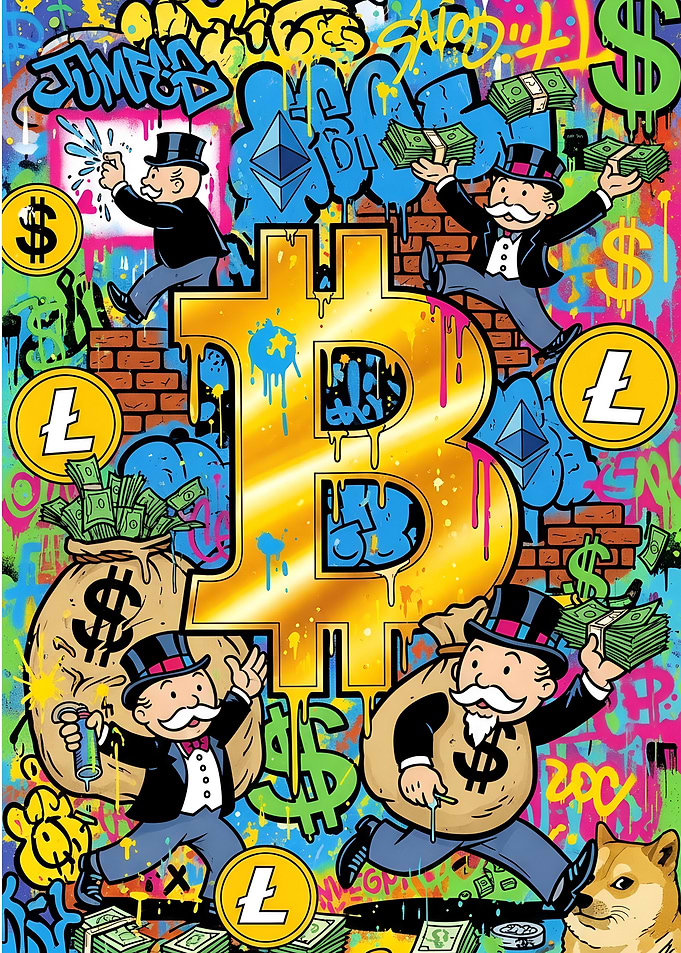 Crypto Money Graffiti Art