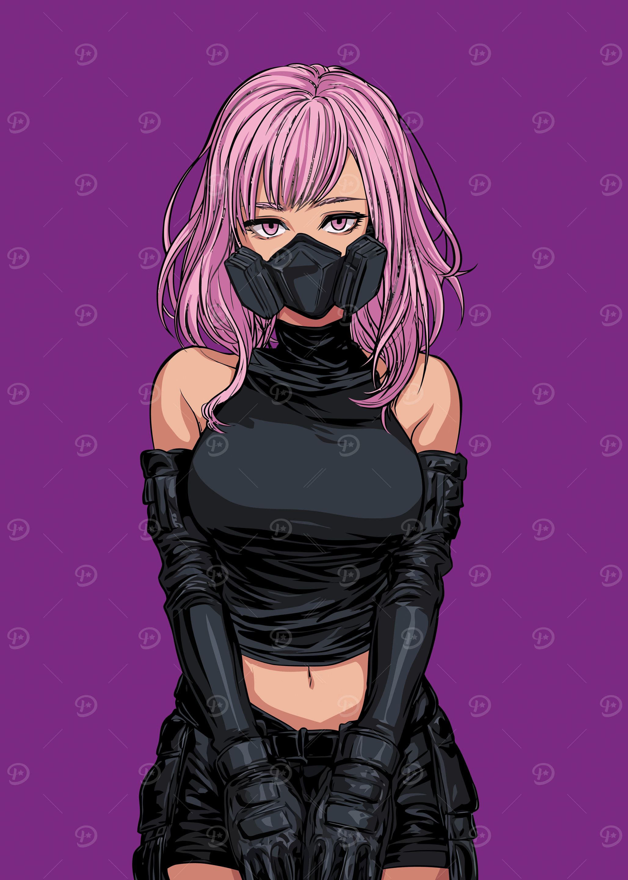 Anime Girl with Gas Mask