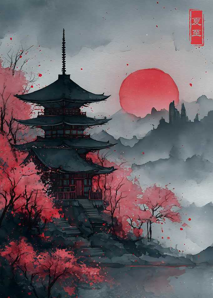 Japanese Pagoda Landscape