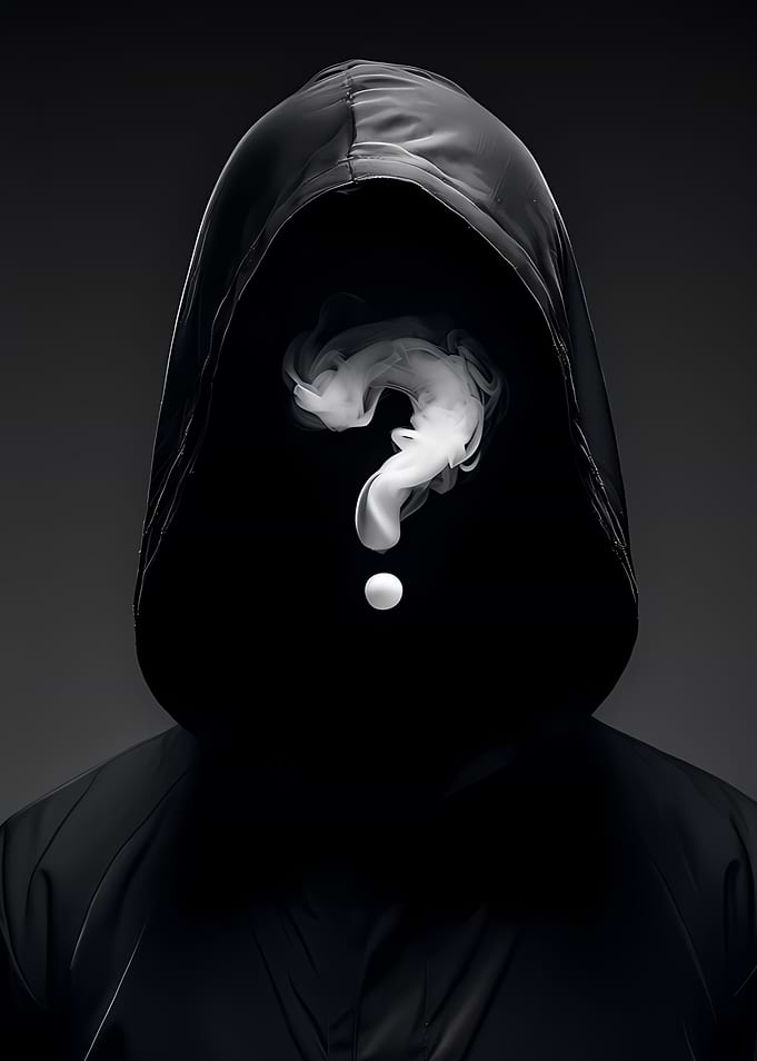 Hooded Figure with Question Mark