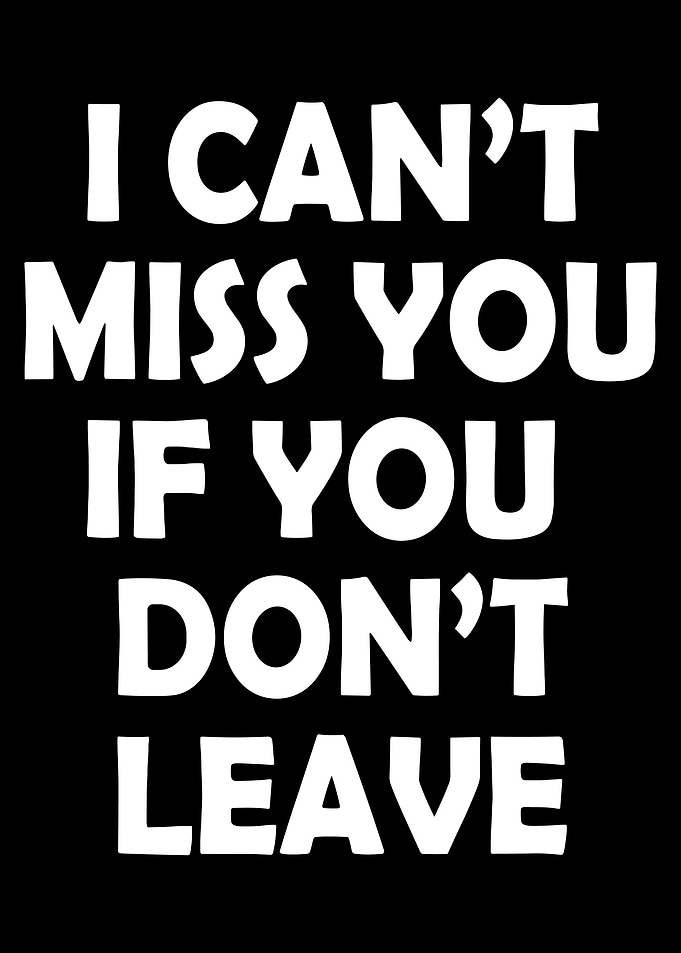 I Can't Miss You Text Art