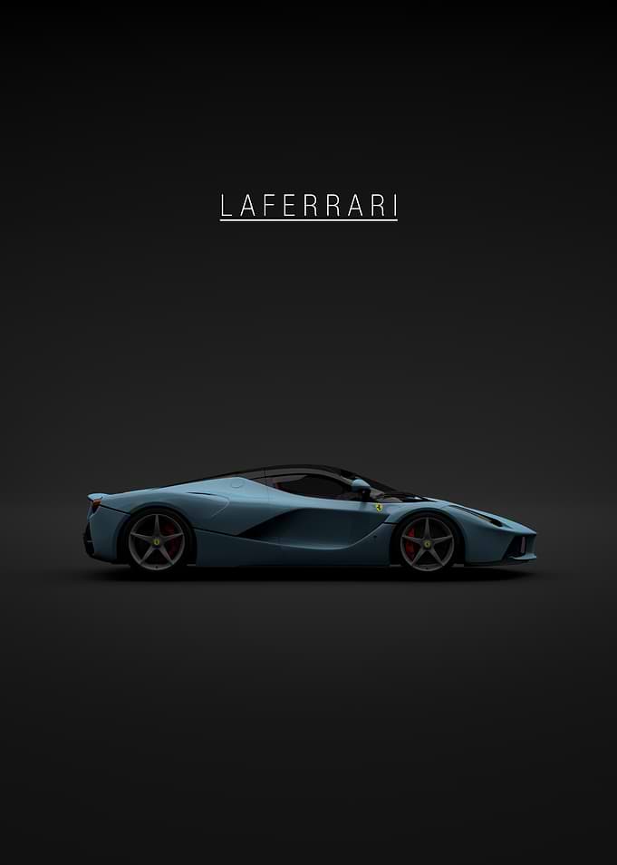 LaFerrari in Light Blue on Black
