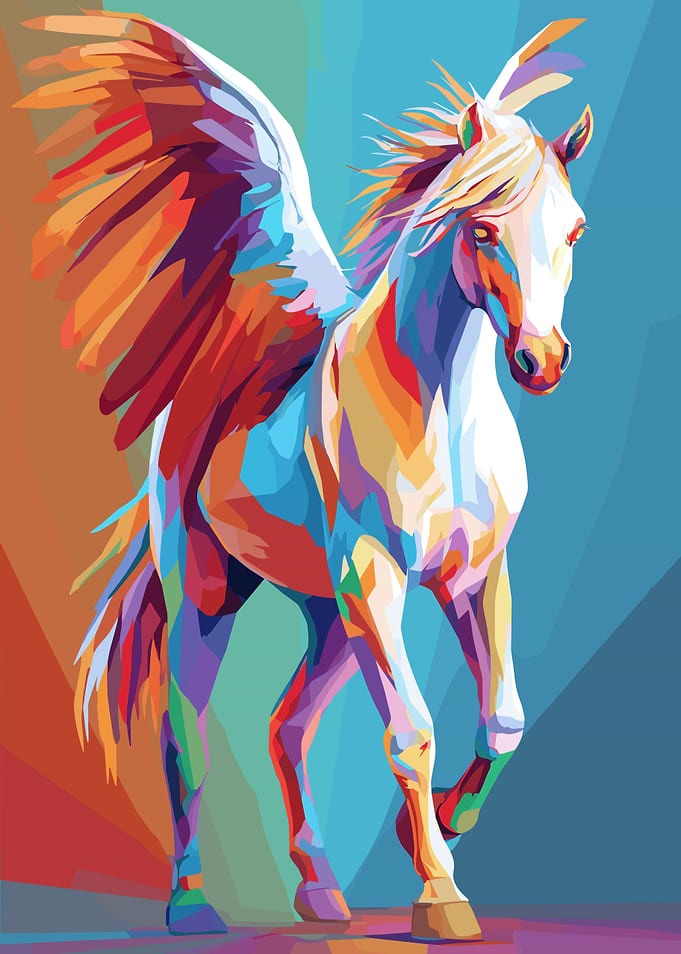 Colorful Pegasus Digital Art