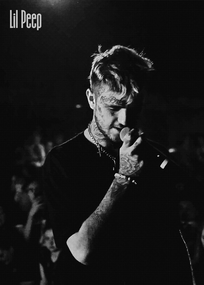 Lil Peep Black and White Portrait