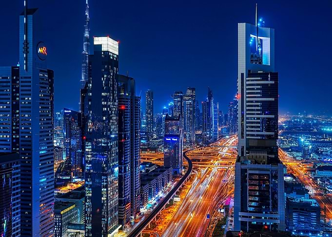 Dubai Skyline at Night