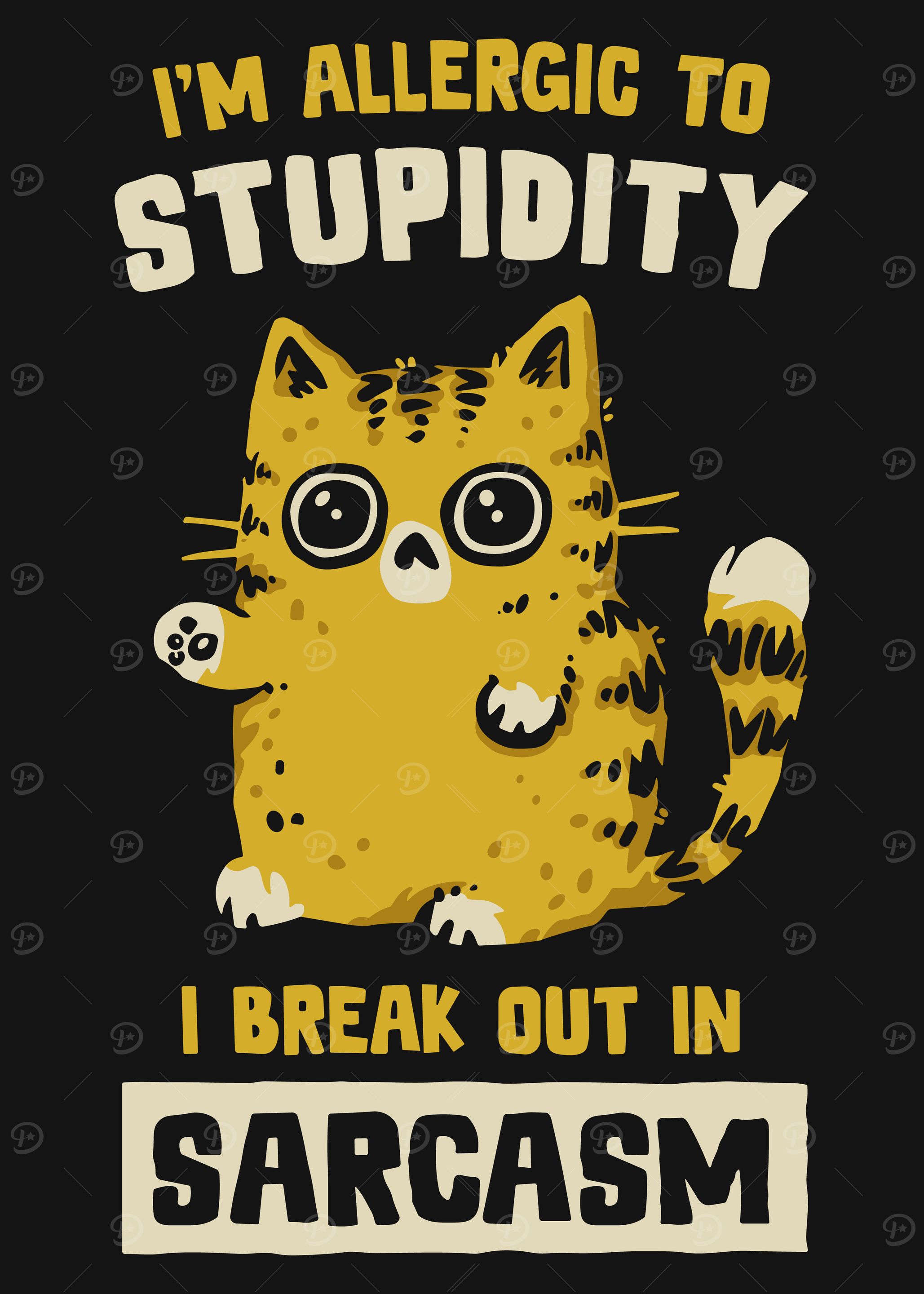 Allergic to Stupidity Sarcastic Cat