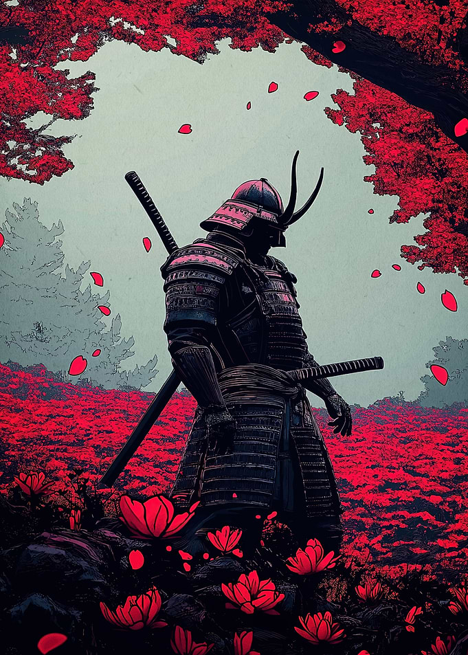 Samurai Red Flower Field