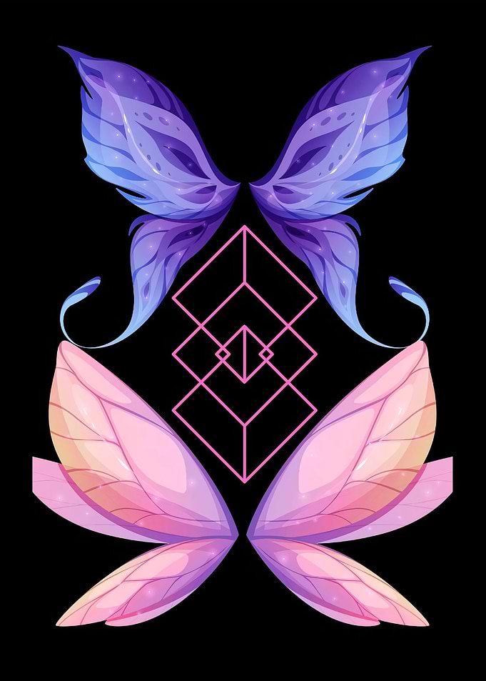 Fairy Wings with Geometric Symbol