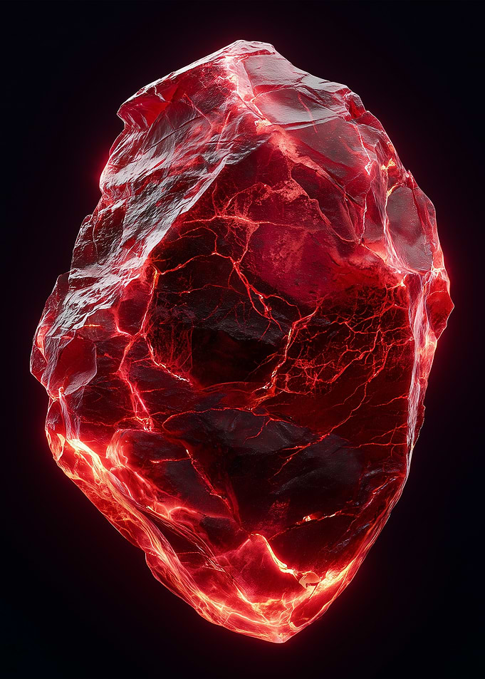 Glowing Red Rock Formation