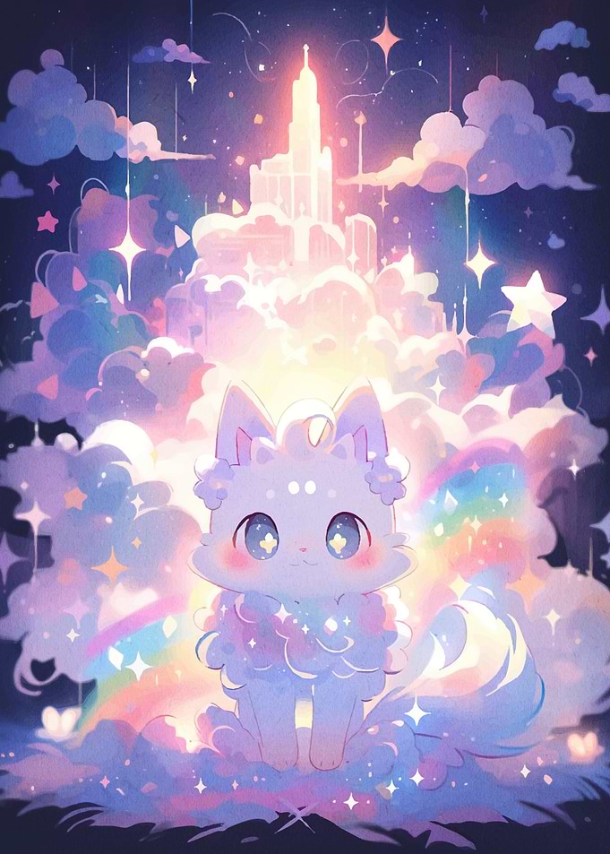 Cat Dreamy Cloudscape