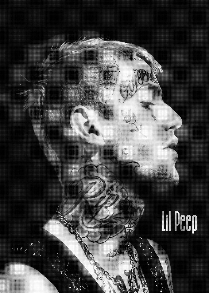Lil Peep Portrait Black and White