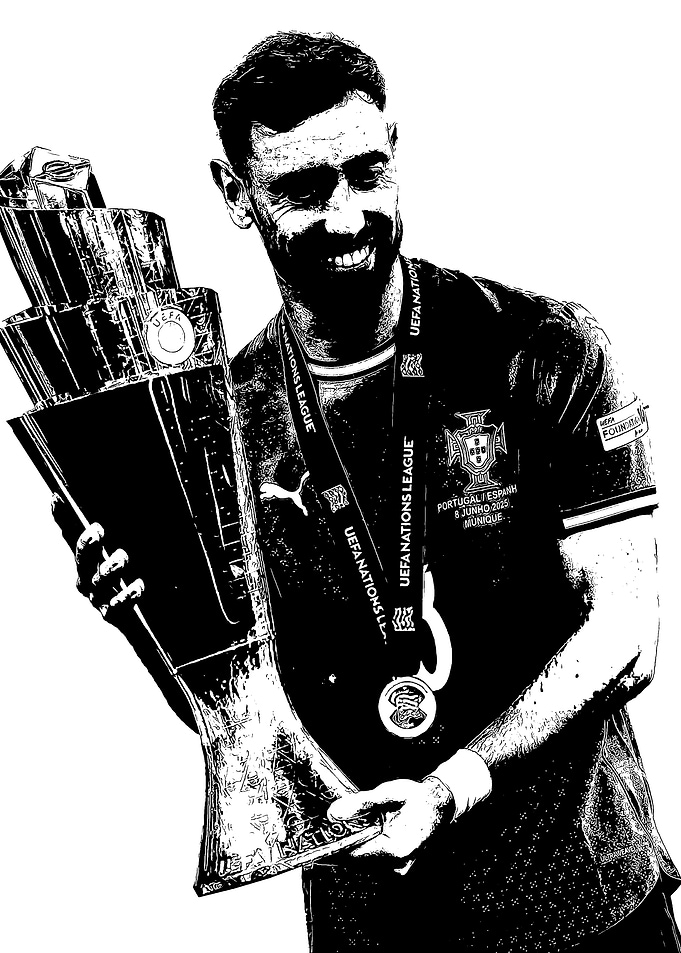 Bruno Fernandes with Trophy