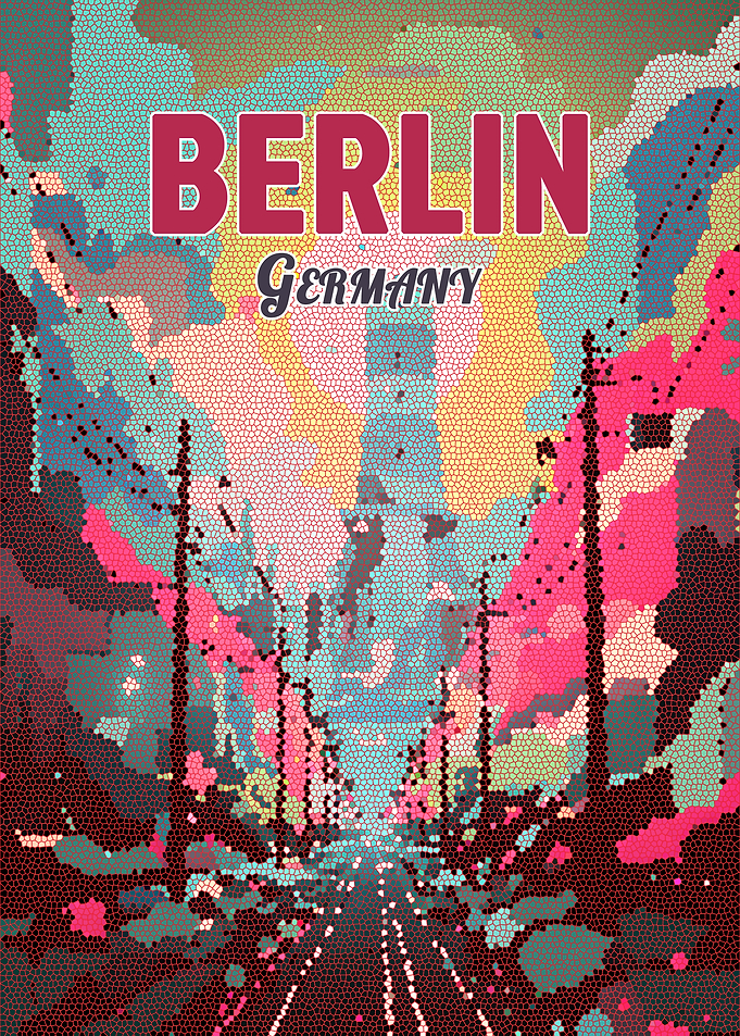 Berlin Germany Mosaic Travel Poster