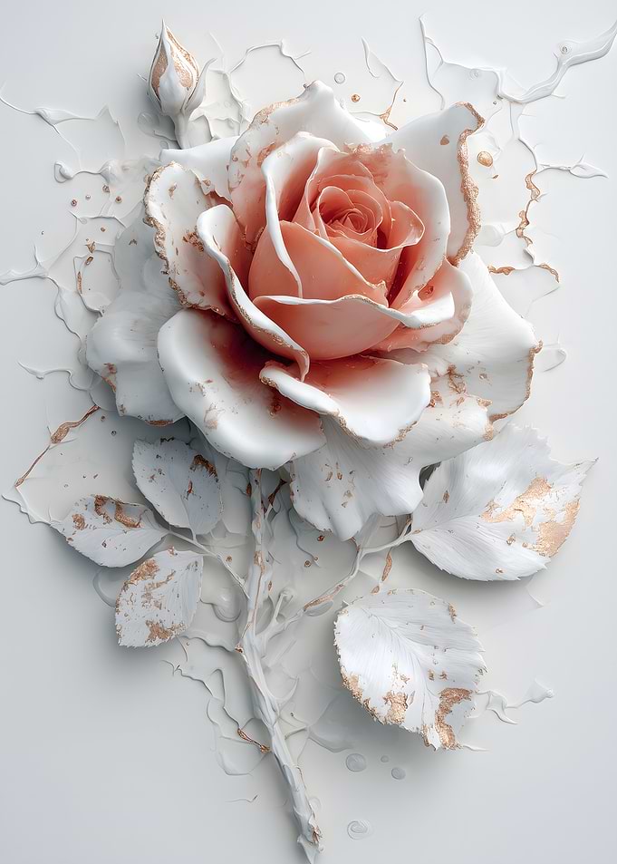 Elegant Rose with Gold Accents