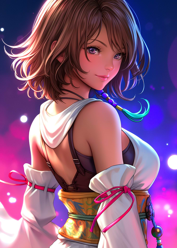 Anime Girl Portrait with Colorful Background