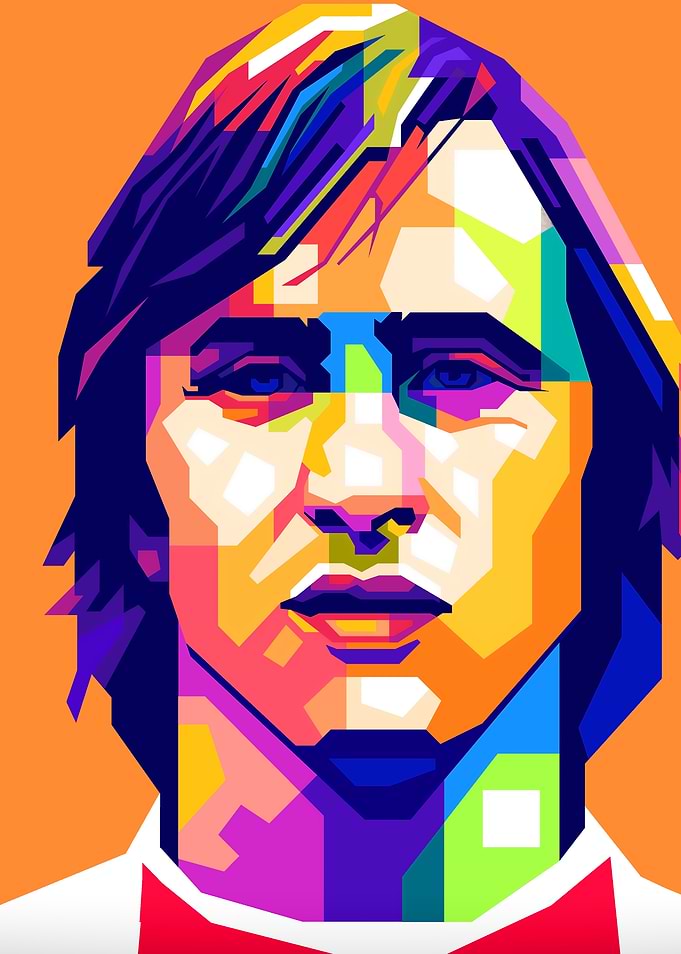 Johan Cruyff Pop Art Portrait