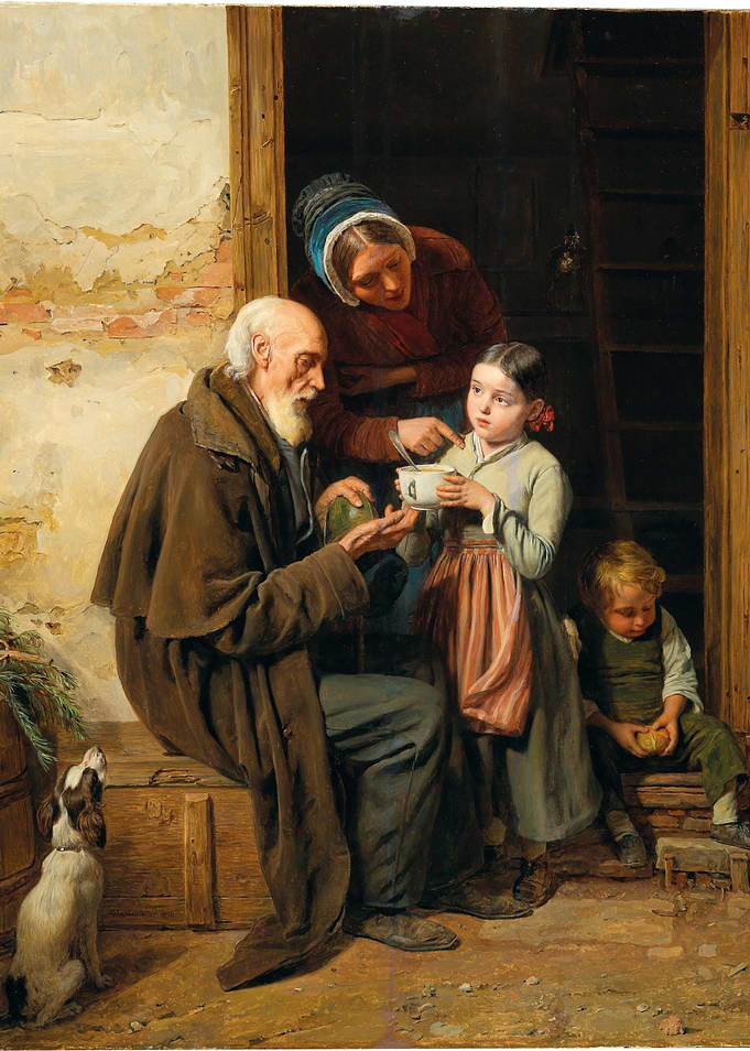 Family Scene with Elderly Man