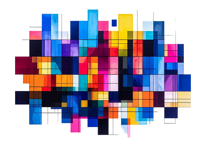 Color Grid Composition No.1 – Modern Abstract Geometry