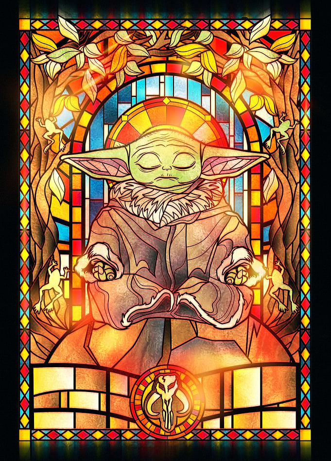 Grogu Stained Glass