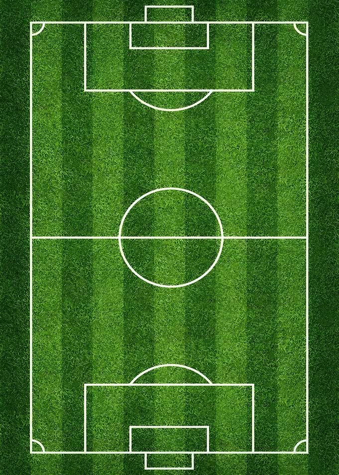 Overhead view of a soccer field