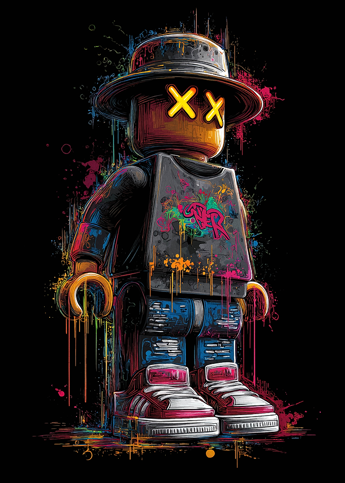 Lego Figure with Hat and Sneakers