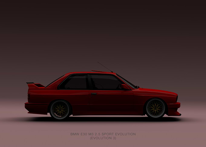 Red BMW E30 M3 Sport Evolution